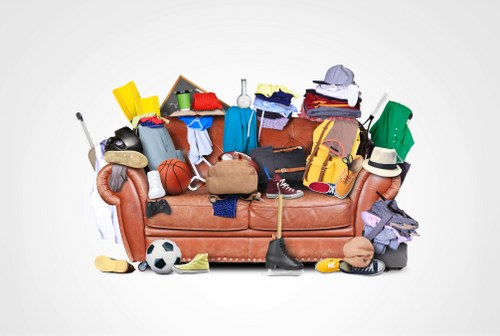 Professional team clearing a London home