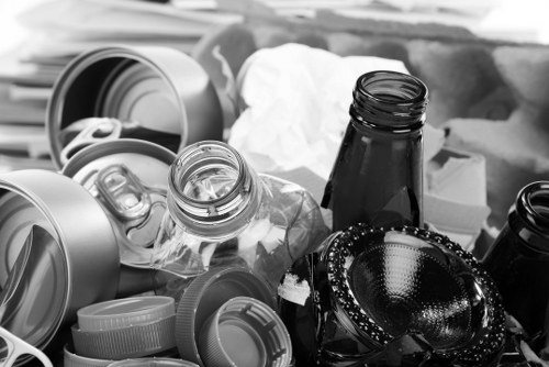 Front-view of waste collection vehicle at start of route