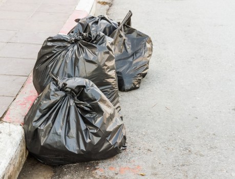 Residents participating in waste segregation and recycling