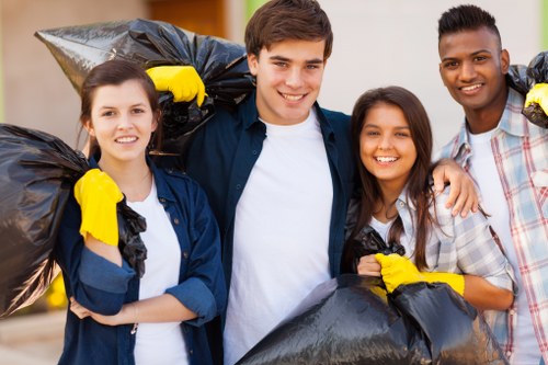 Business professionals managing waste in London office