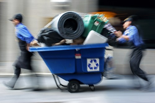 Customer preparing furniture for disposal pickup